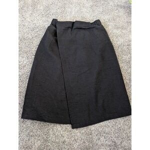 Chakir Turkish Linens Black Waffle Weave Wrap Spa Skirt Sarong Womens Size S/M